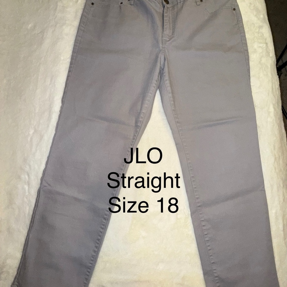 Jennifer Lopez Gray Straight Leg Pants